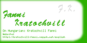 fanni kratochvill business card